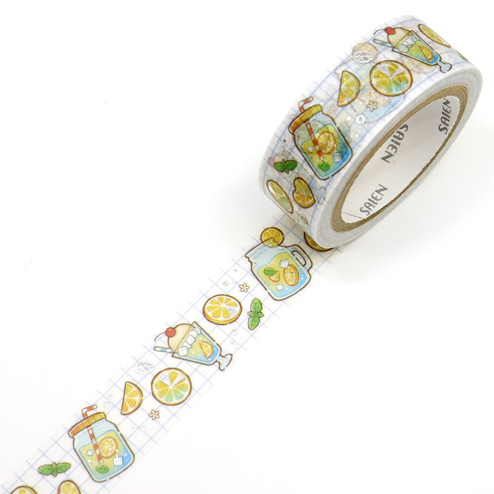 Saien Silver Foil Washi Tape - Sweet Lemonade