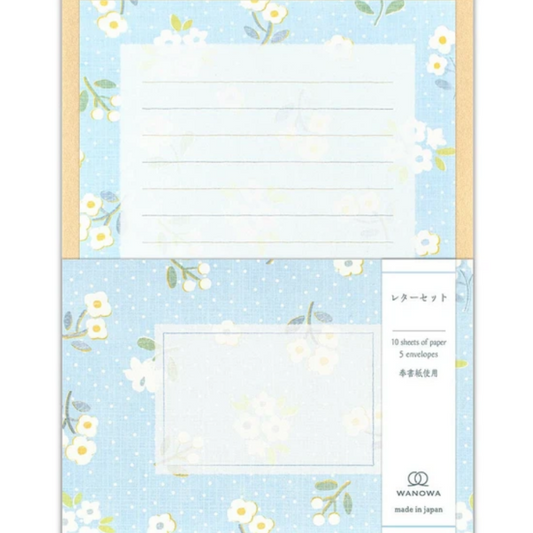 Wanowa Letterset - Petite Flower, a charming Japanese stationery set with delicate petite floral designs, perfect for adding a touch of elegance to your letters and messages.