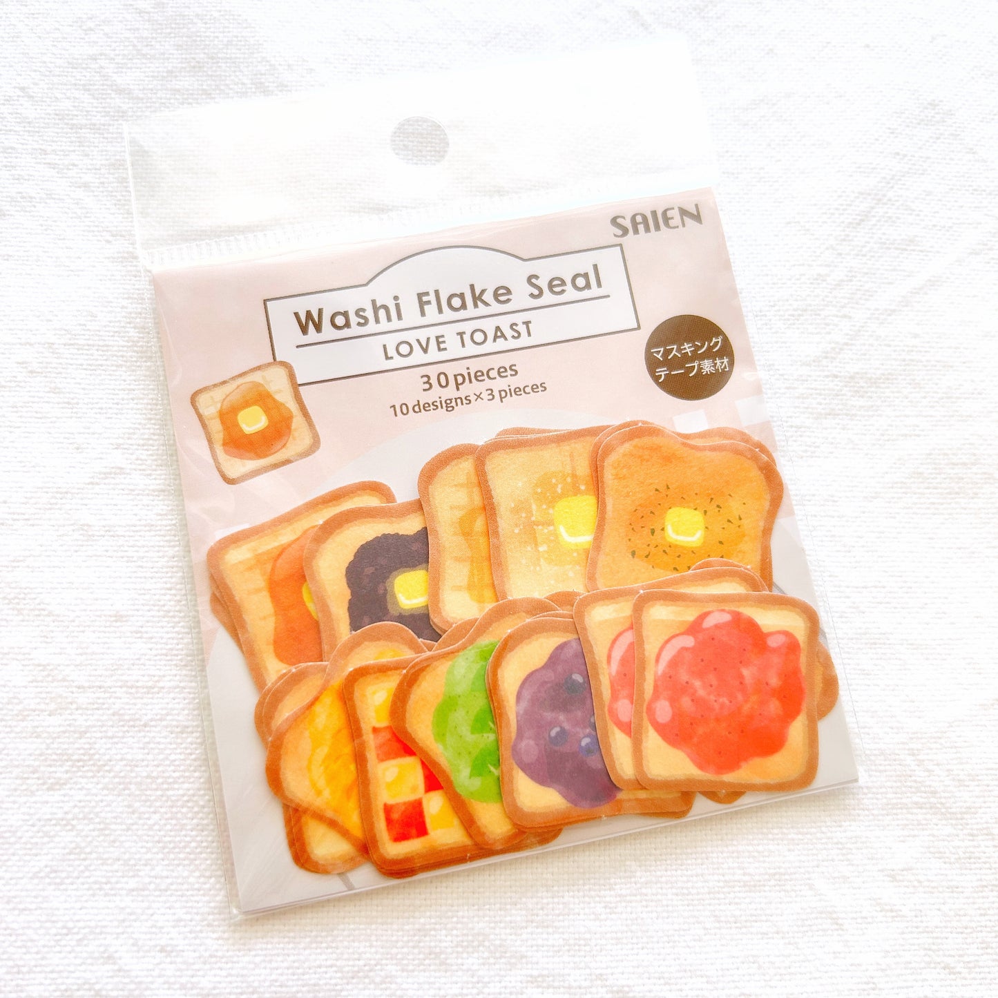 Saien Flake Stickers - Love Toast Jam and Butter