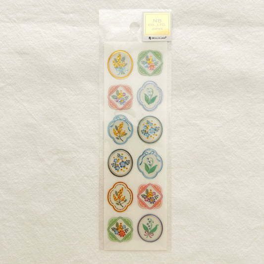 NB Silver Foil Stickers - Mimosa and Lily of the Valley