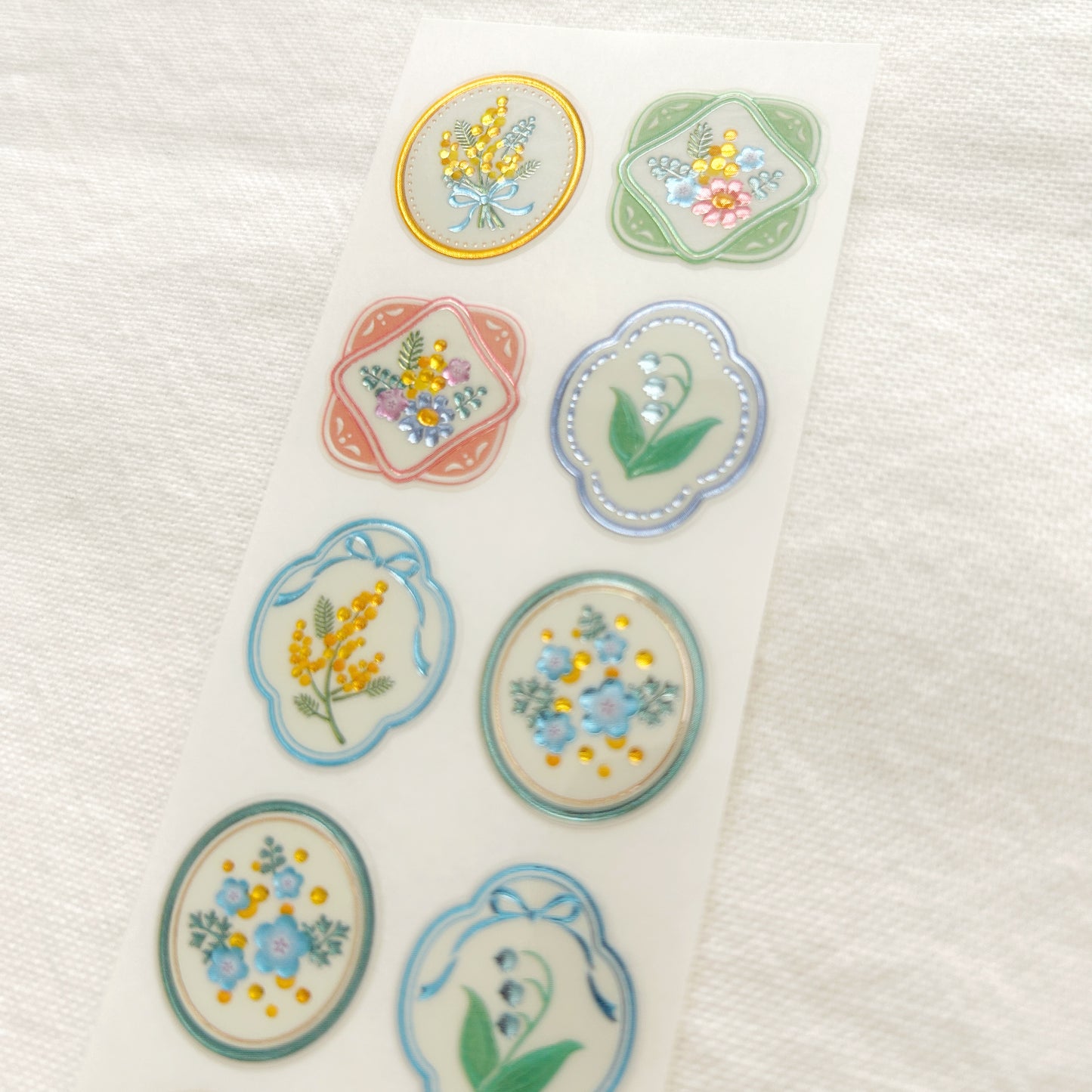 NB Silver Foil Stickers - Mimosa and Lily of the Valley