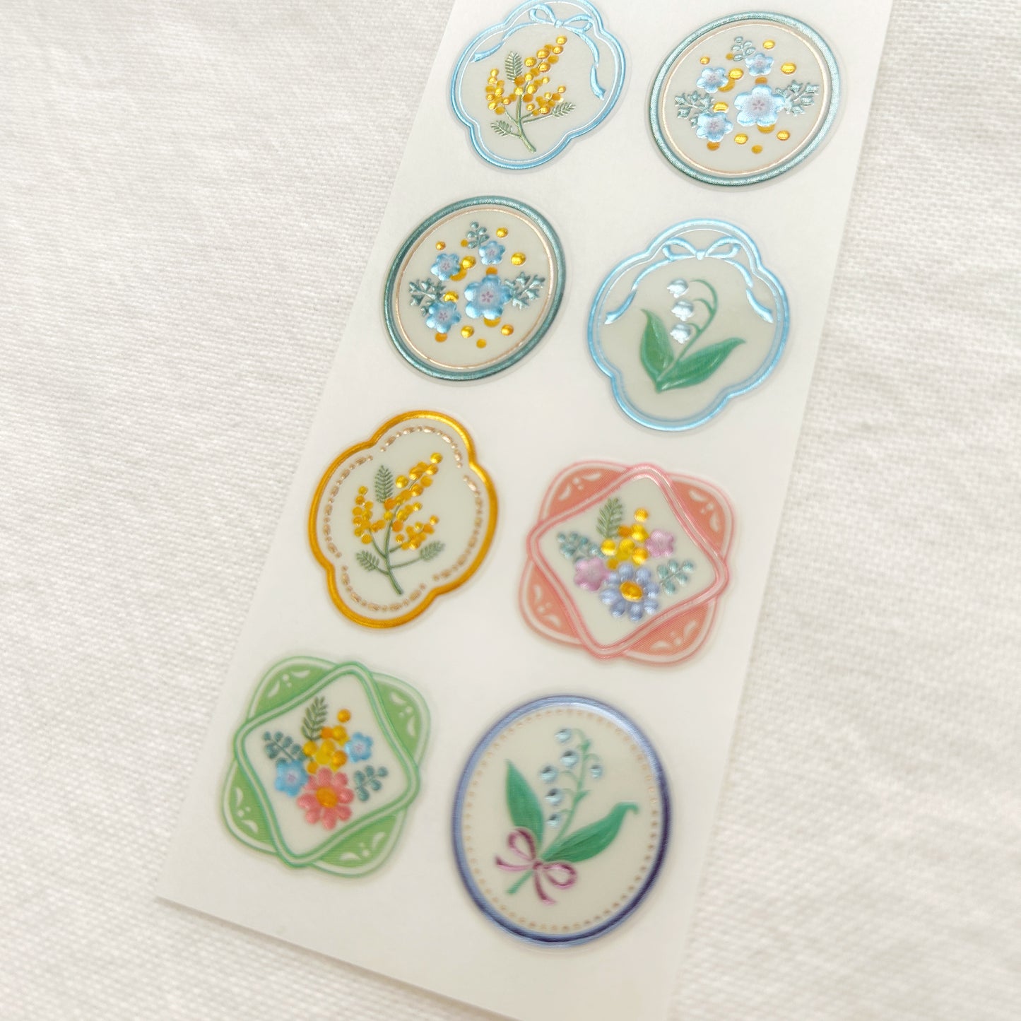 NB Silver Foil Stickers - Mimosa and Lily of the Valley