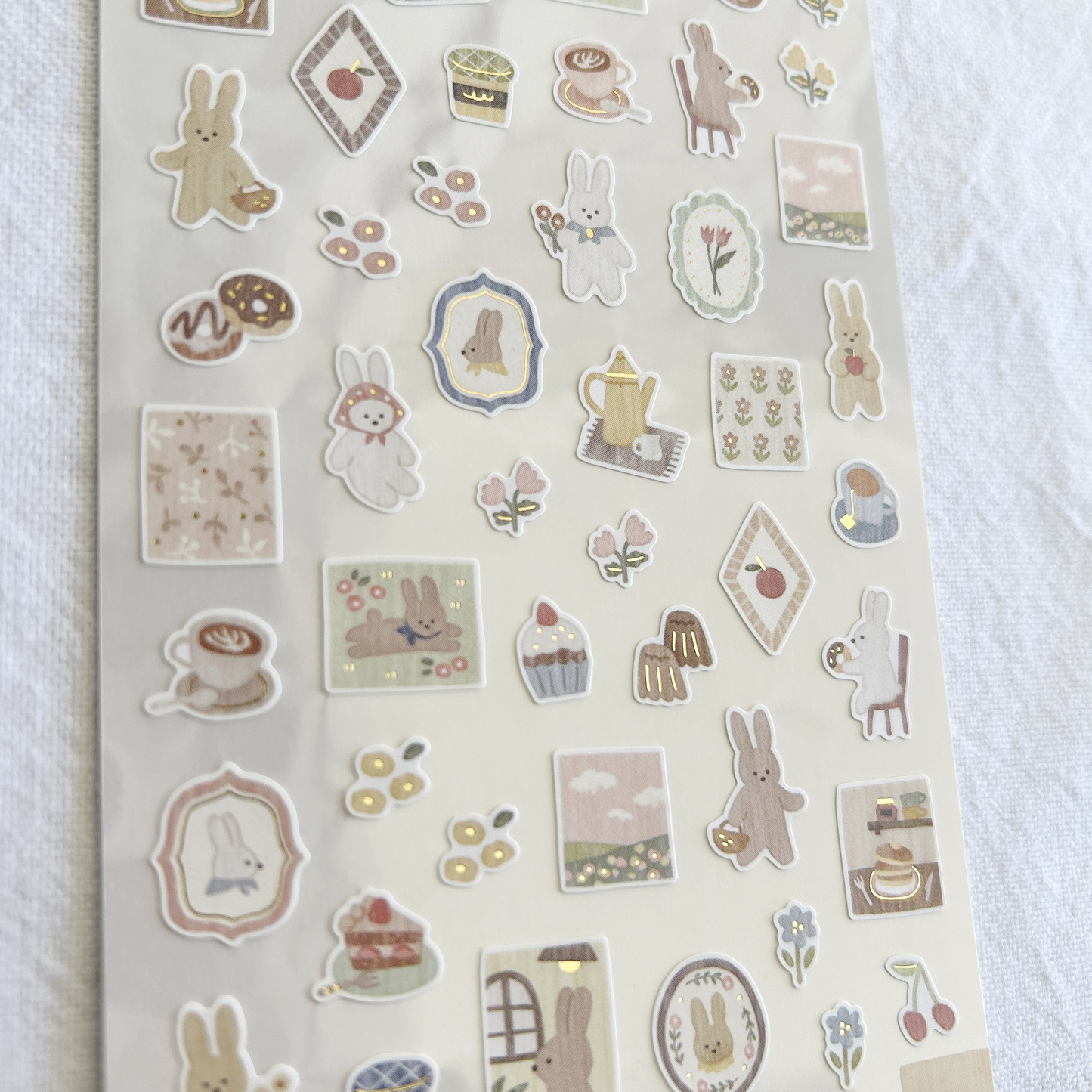 Mind Wave Lampo - Rabbit and Sunset sticker sheet. Perfect for decorating journals, planners, or scrapbooks.