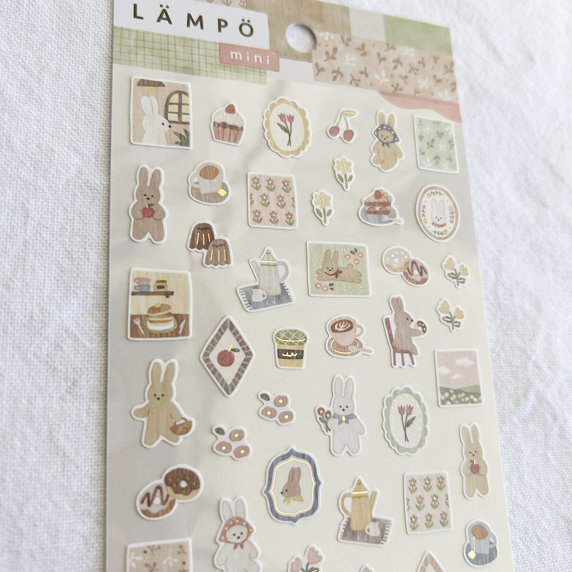 Mind Wave Lampo - Rabbit and Sunset sticker sheet. Perfect for decorating journals, planners, or scrapbooks.