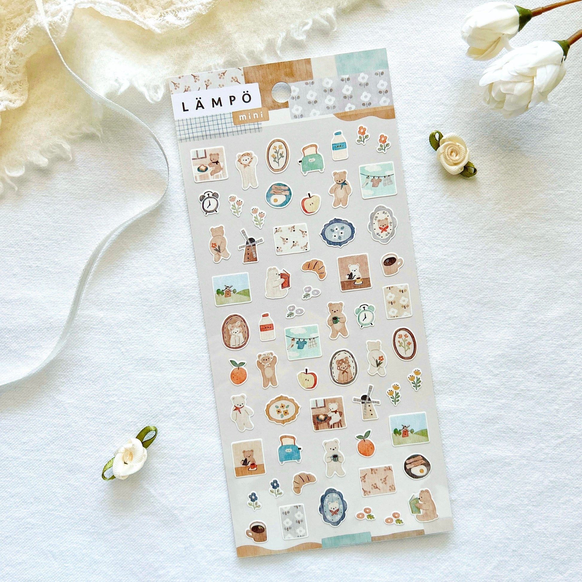 Sticker sheet of various cute kawaii bears