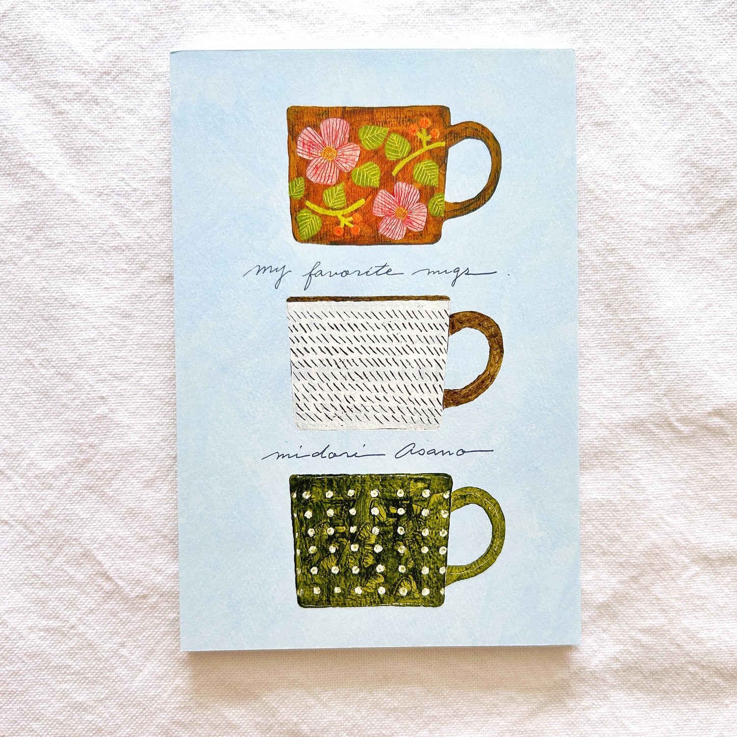 Midori Asano Postcard Booklet - My Favorite Mugs