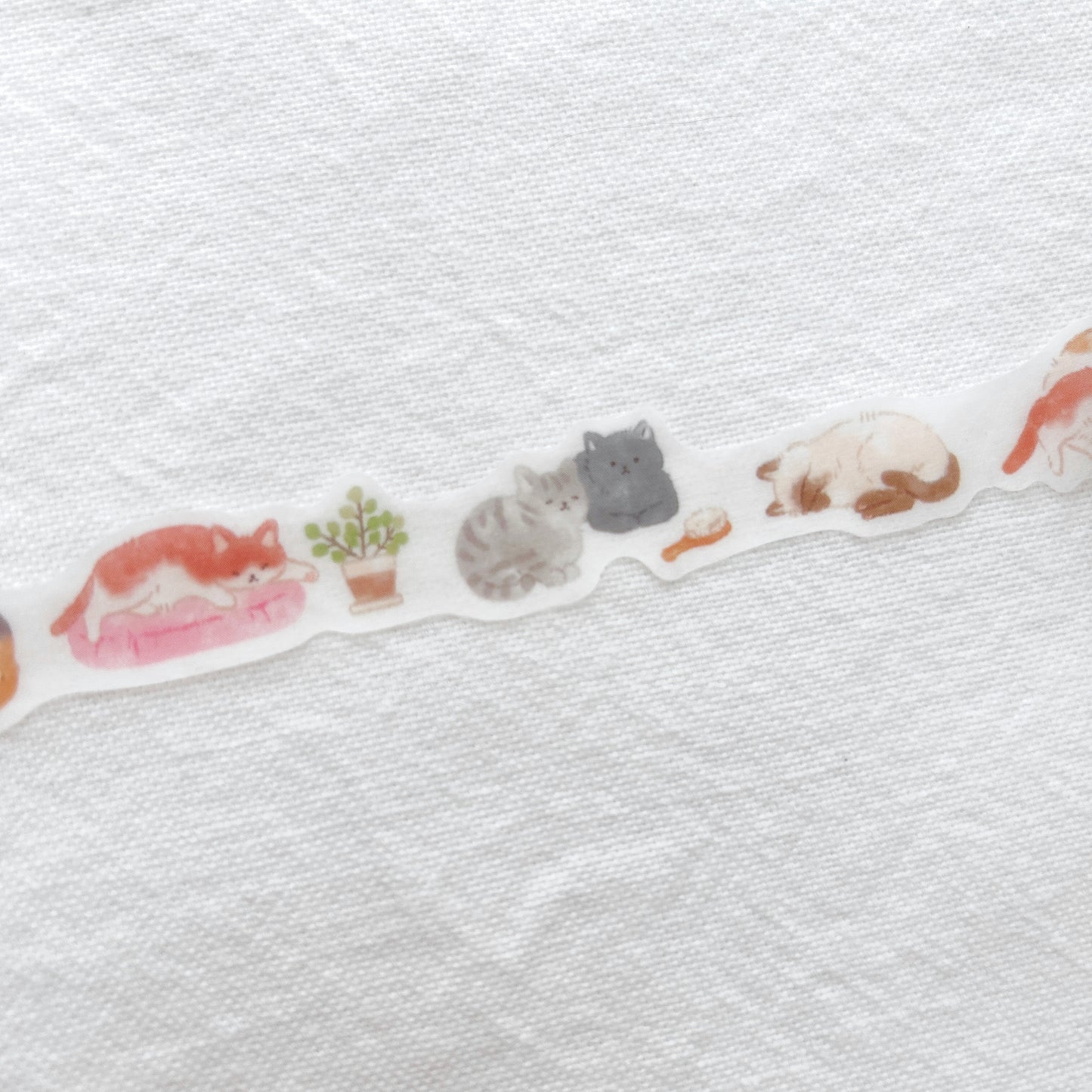Mind Wave Die-Cut Ohirune Family Washi Tape - Napping Cat