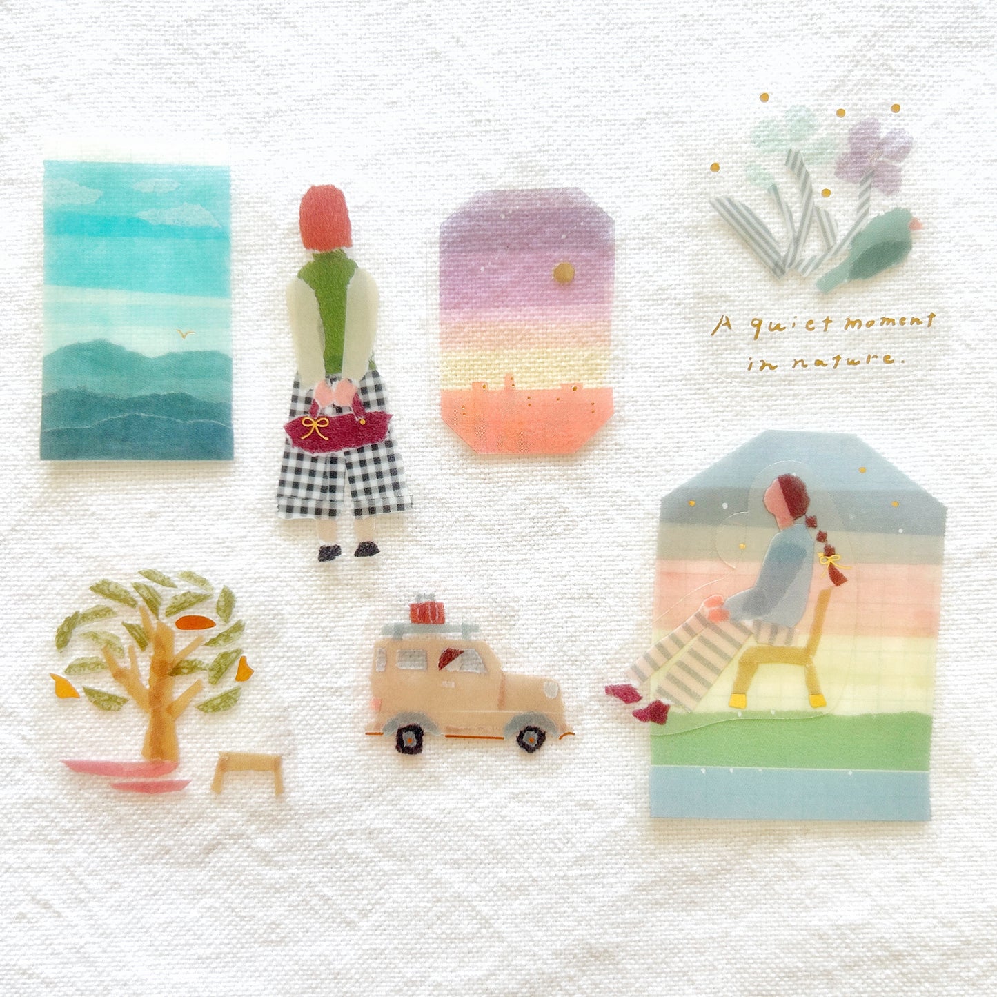 Tamura Miki Flake Stickers - Natural
