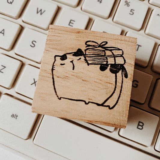 Catdoo Rubber Stamp - Neko and Book Librarian