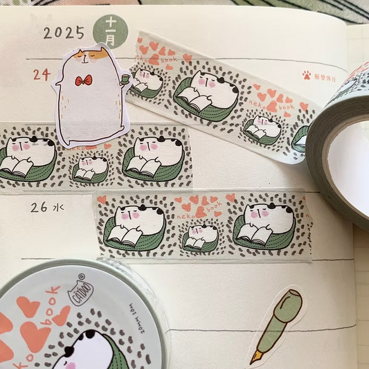 Catdoo Washi Tape - Neko and Book