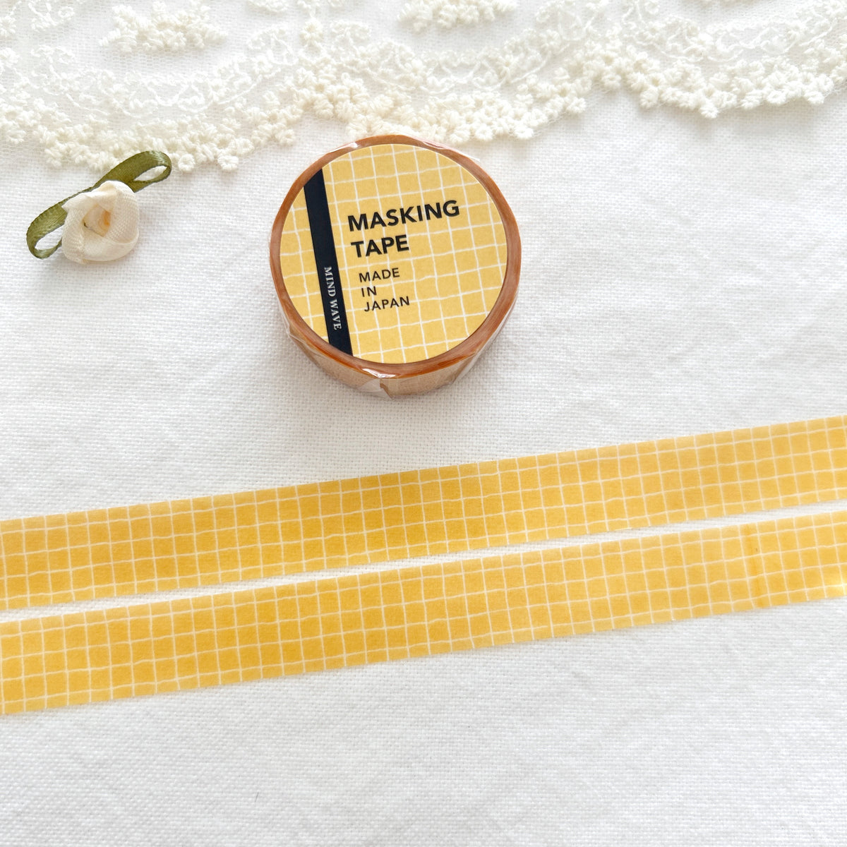Mind Wave Washi Tape - Check Pattern 31 - Golden Yellow