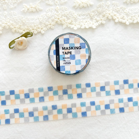 Mind Wave Washi Tape - Check Pattern 30 - Blue Square