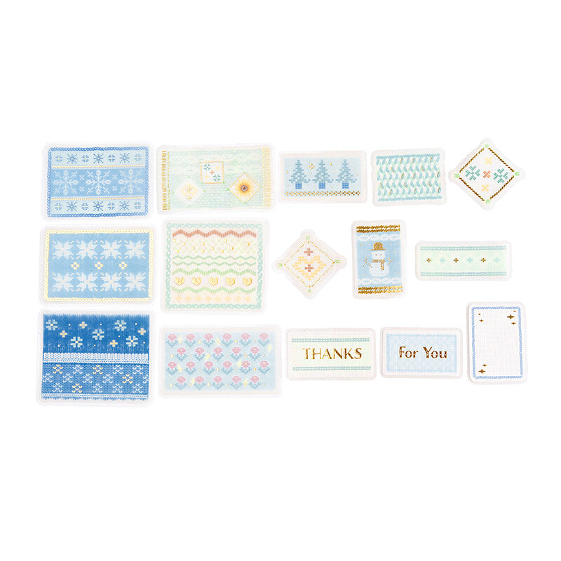BGM Flake Stickers - Nordic Knitting - Blue