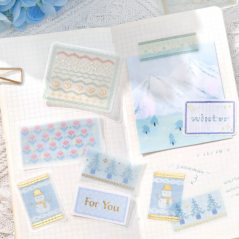 BGM Flake Stickers - Nordic Knitting - Blue