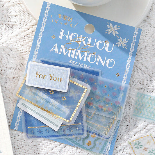 BGM Flake Stickers - Nordic Knitting - Blue