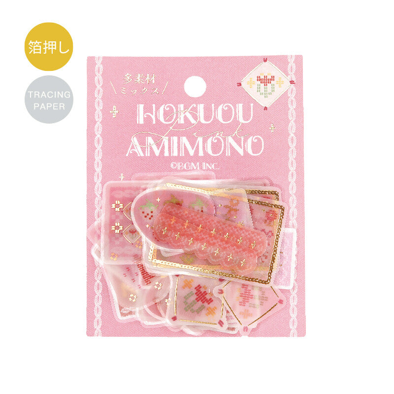 BGM Flake Stickers - Nordic Knitting - Pink