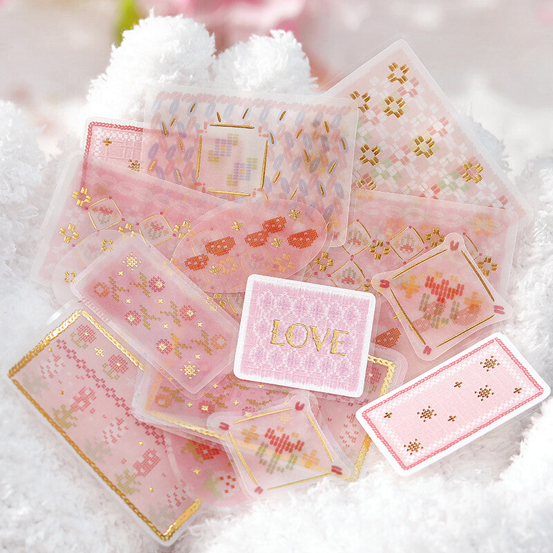 BGM Flake Stickers - Nordic Knitting - Pink