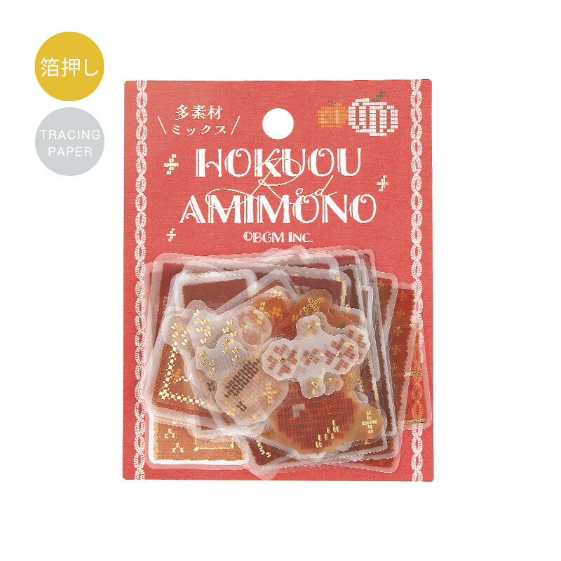 BGM Flake Stickers - Nordic Knitting - Red