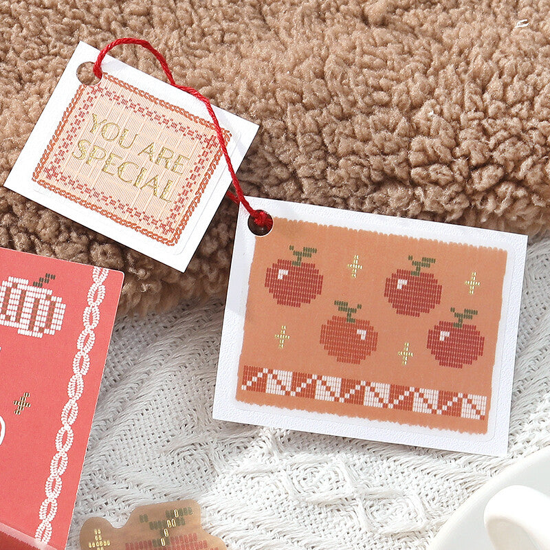 BGM Flake Stickers - Nordic Knitting - Red