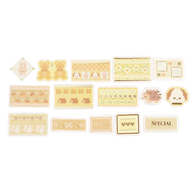 BGM Flake Stickers - Nordic Knitting - Yellow
