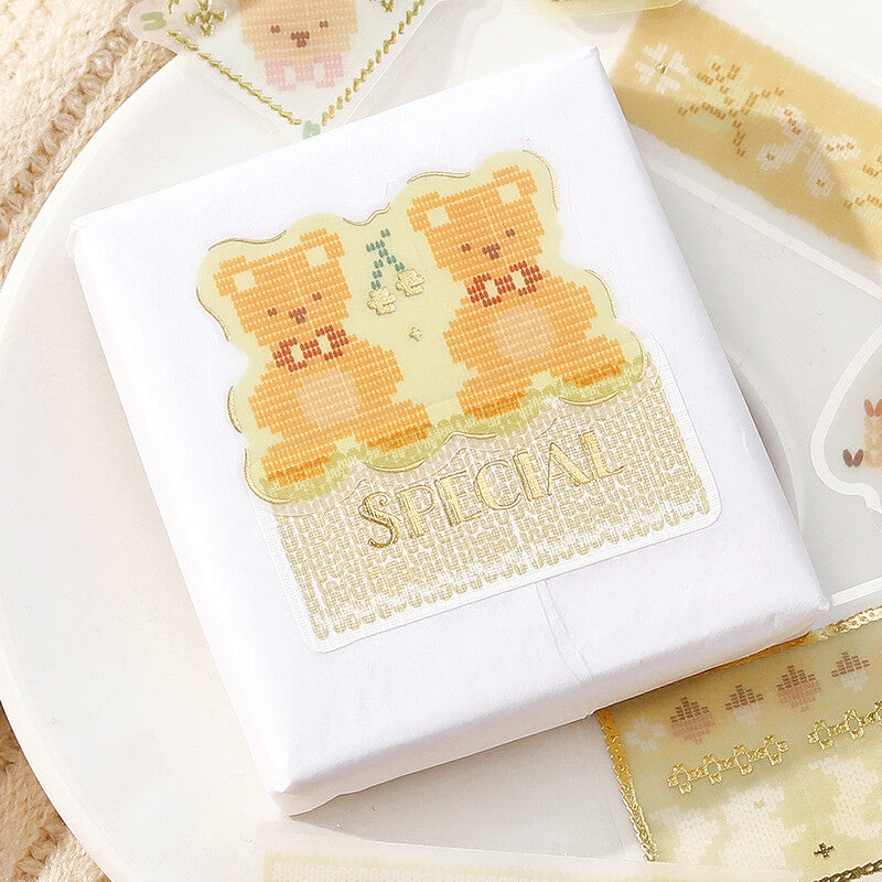 BGM Flake Stickers - Nordic Knitting - Yellow