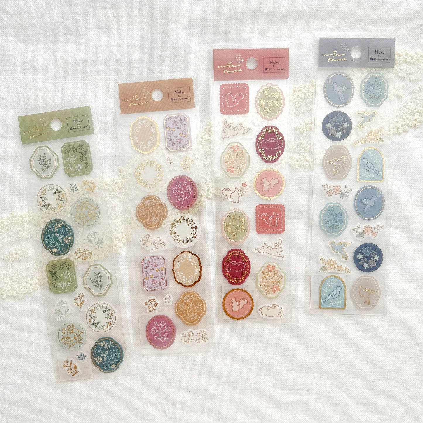 Nuku Gold Foil Washi Stickers - A Bird's Call