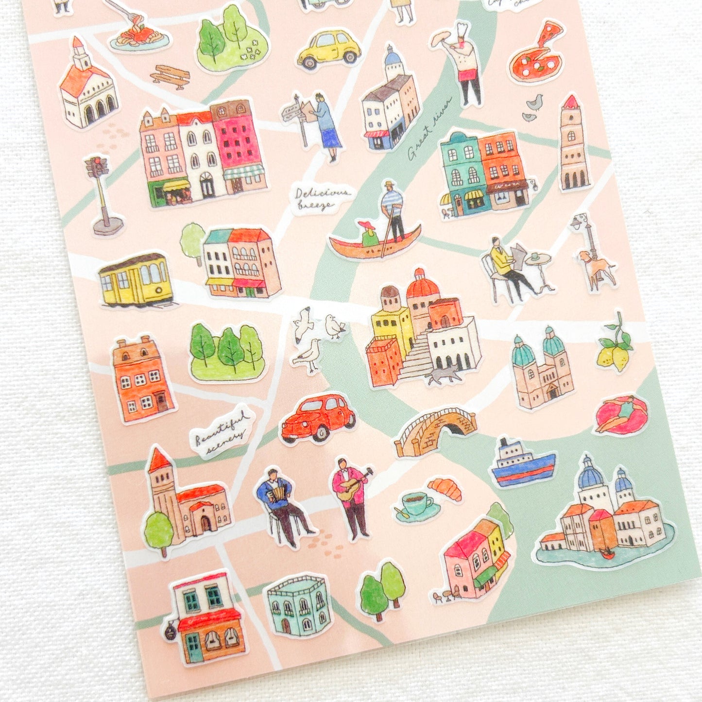 Mind Wave Town Map Stickers - Orange City