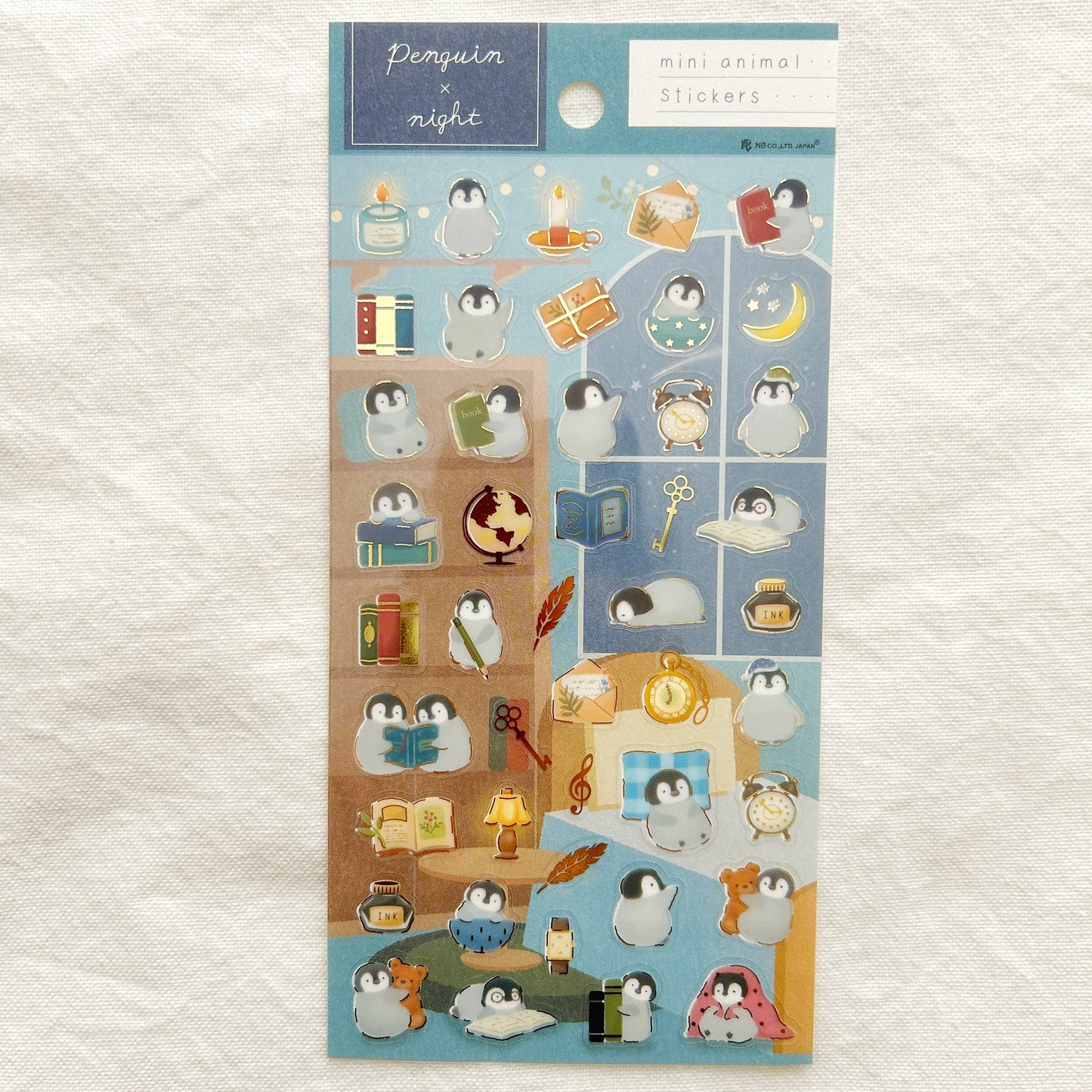 Japanese Clear Sticker Sheet - Penguin