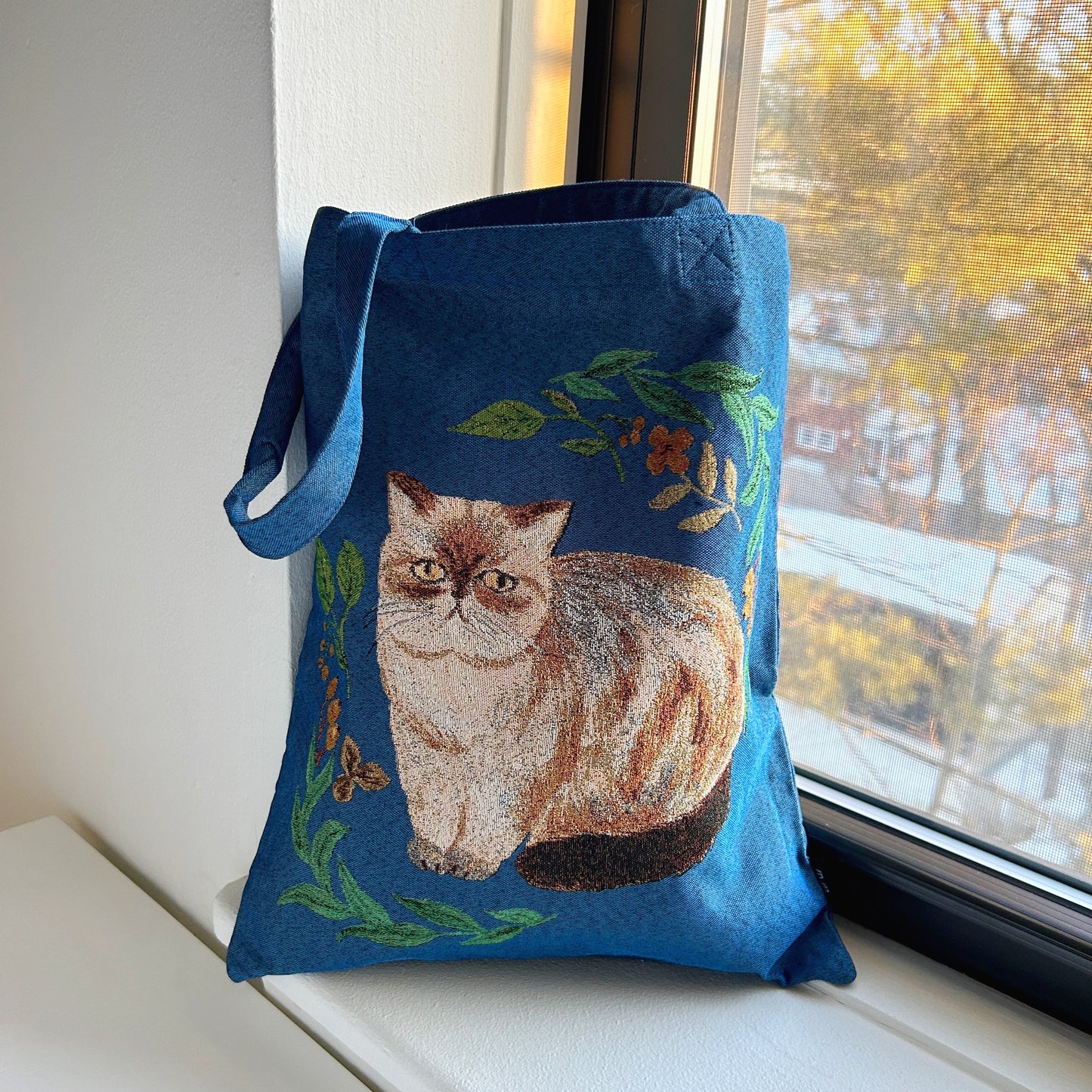 Matsuo Miyuki Woven Cat Tote Bag - Perle