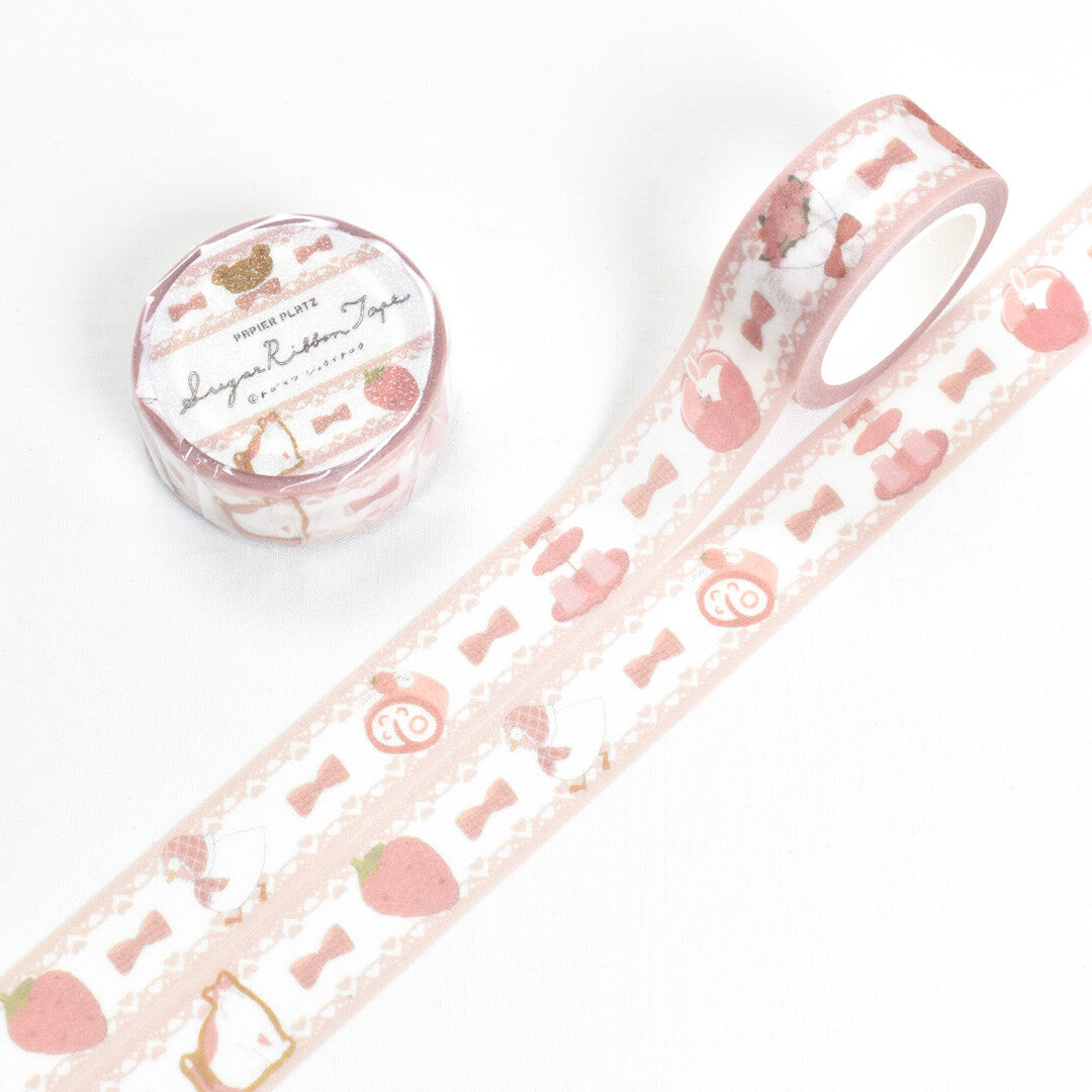 Papier Platz Washi Tape - Shoichiro Tobimatsu Sugar Ribbon Pink