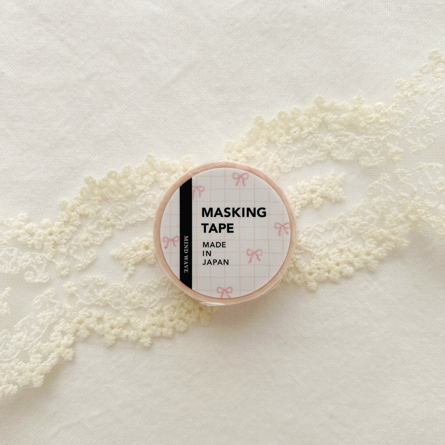 Mind Wave Washi Tape - Check Pattern 23 - Pink Bows