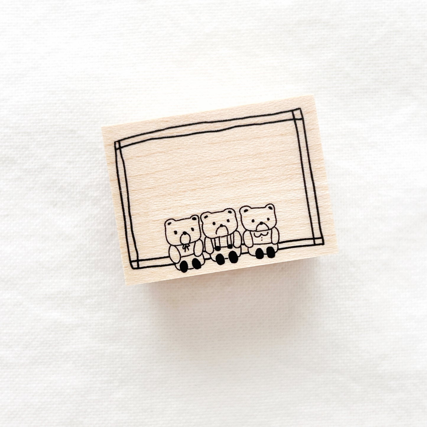 Rubber stamp with three bear illustrations 