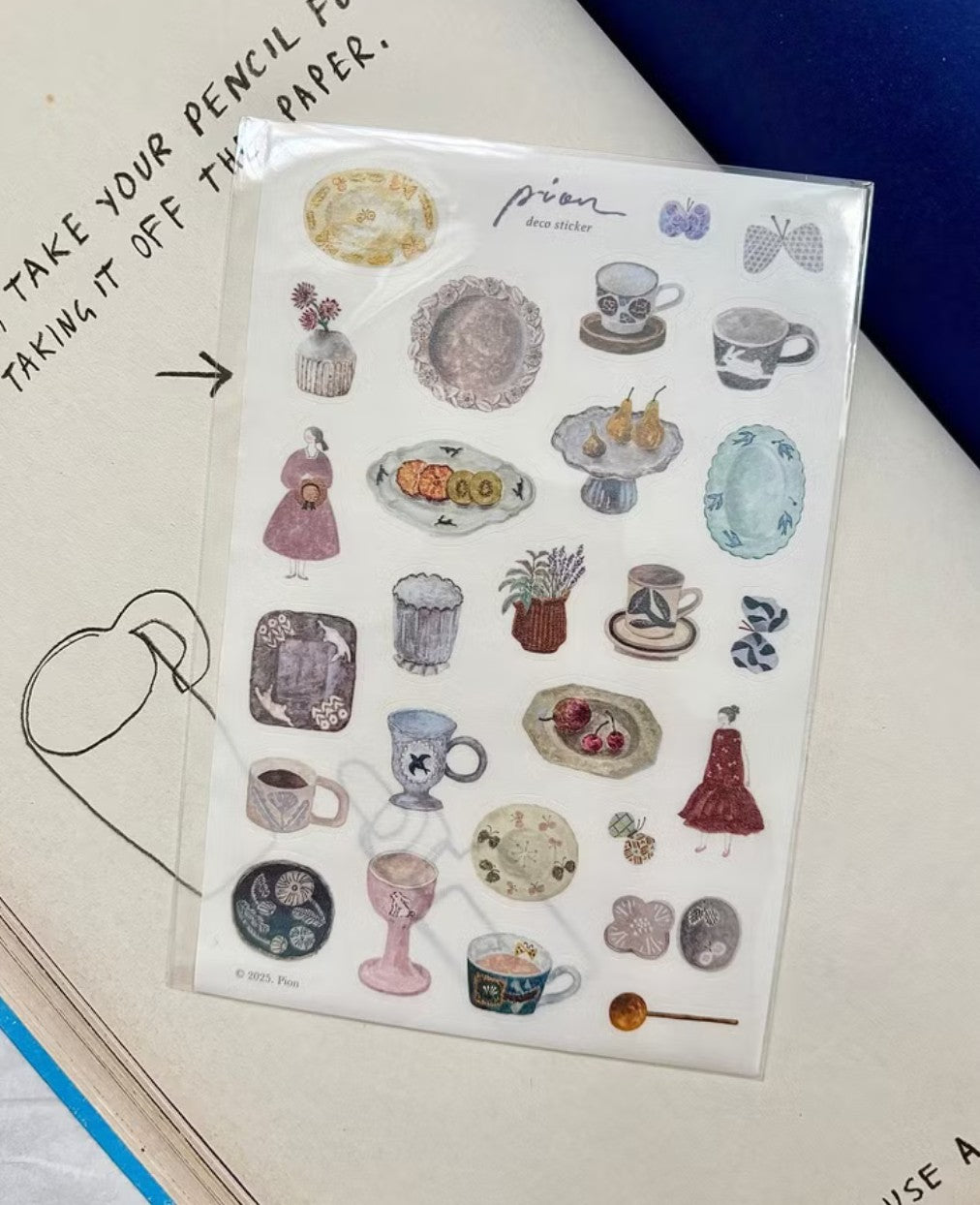 Pion Kiss-Cut Washi Sticker - Pottery