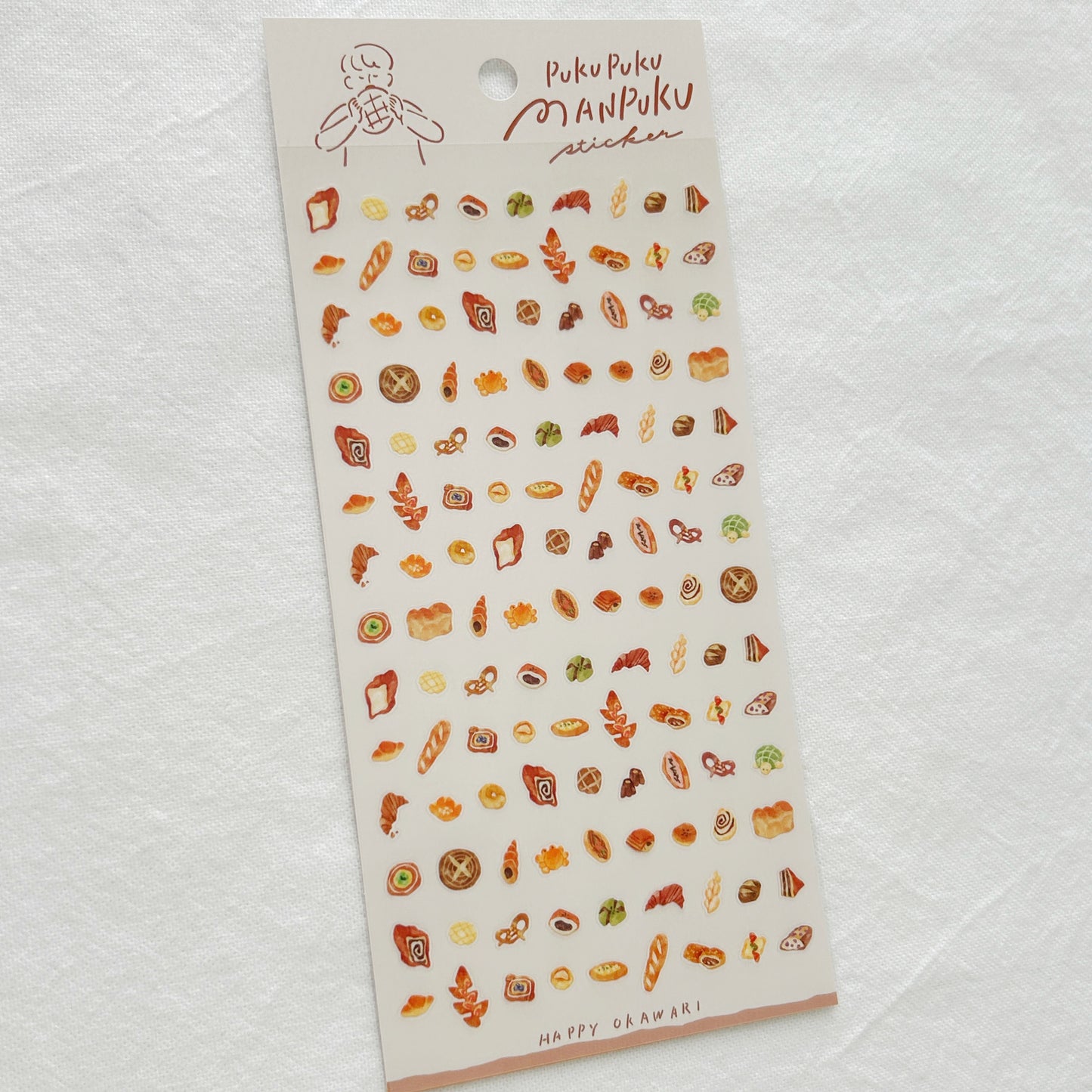 Mind Wave Pukupuku Manpuku Clear Stickers - Bread