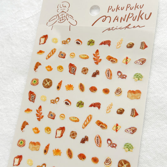 Mind Wave Pukupuku Manpuku Clear Stickers - Bread