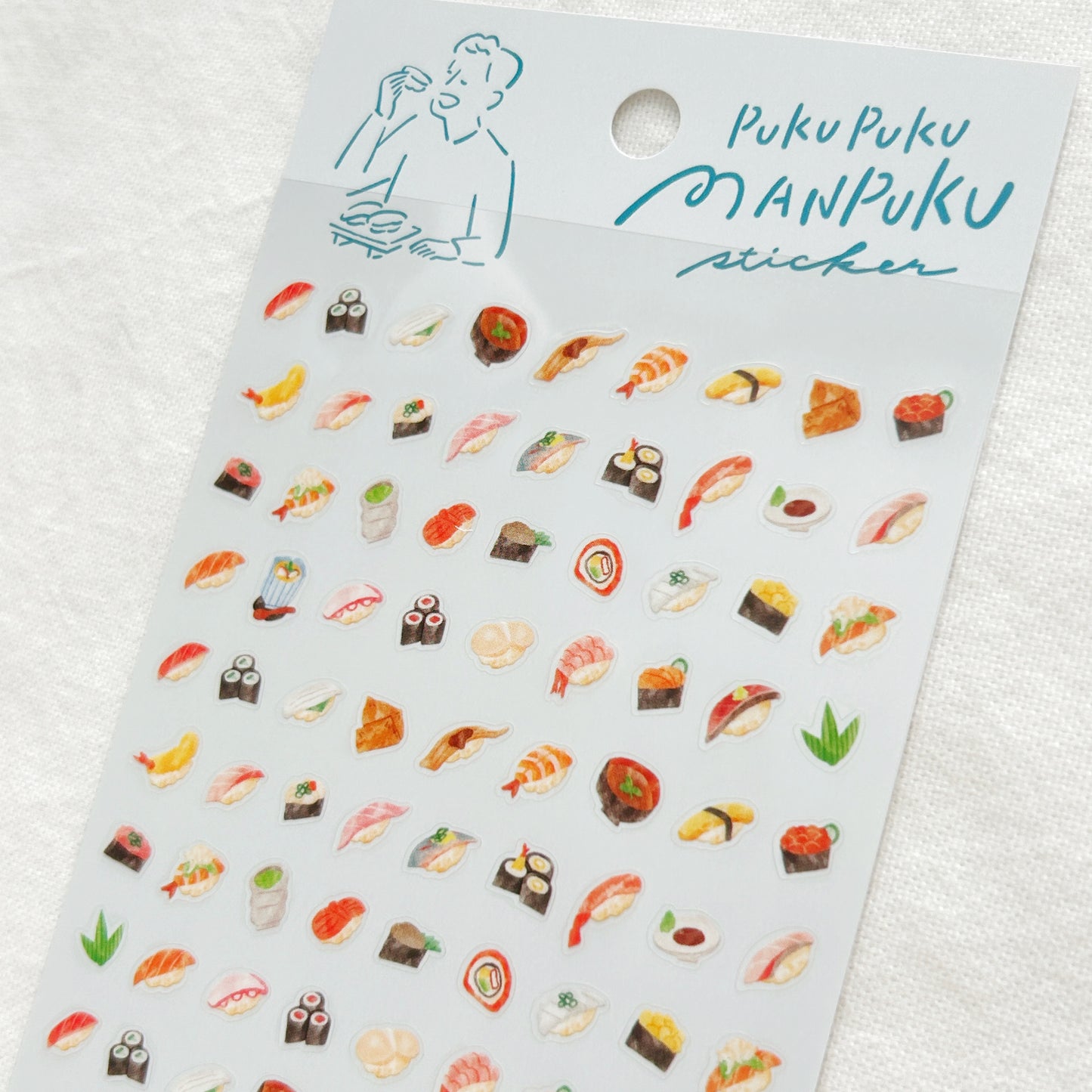 Mind Wave Pukupuku Manpuku Clear Stickers - Sushi