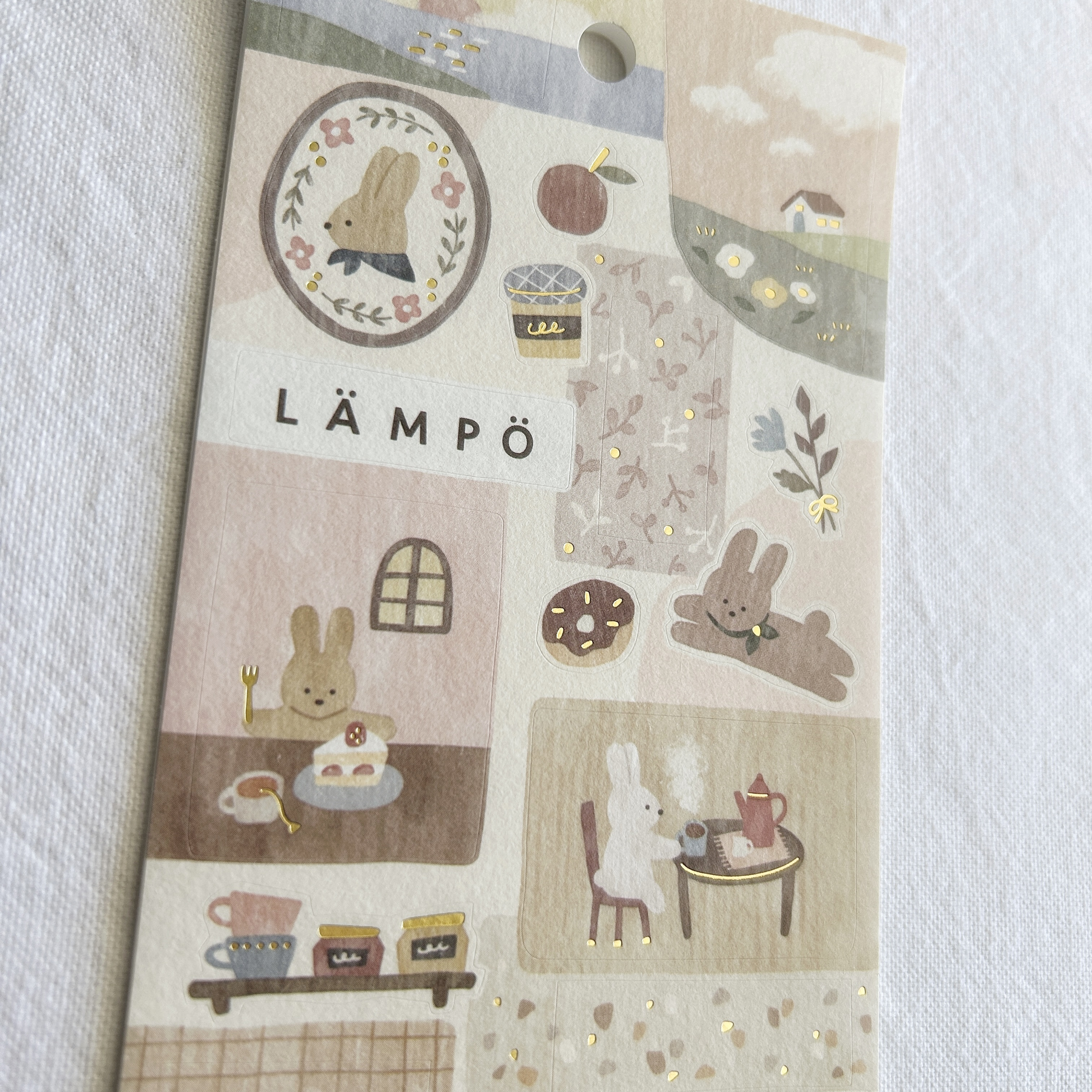 Mind Wave Lampo - Rabbit and Sunset sticker sheet. These stickers bring a creative touch to your journals, planners, and scrapbooks.