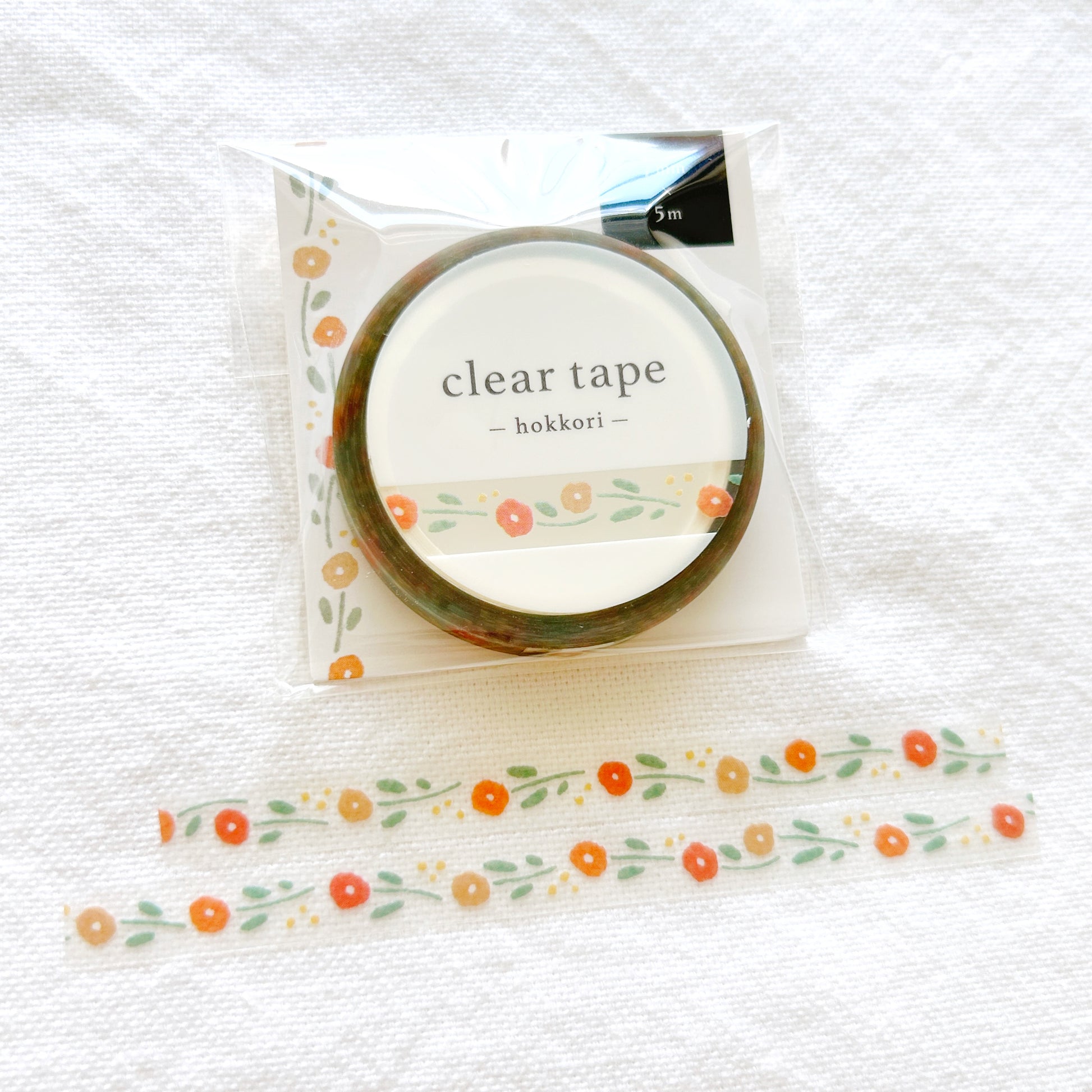PET tape of red flowers