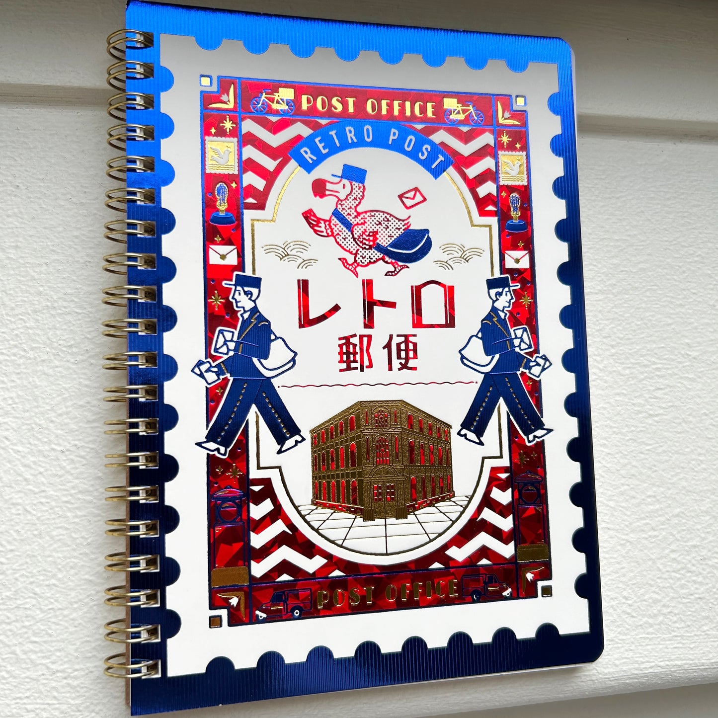 Rokkaku x OB1 B6 Foil Stamped Spiral Notebook Retro Postal