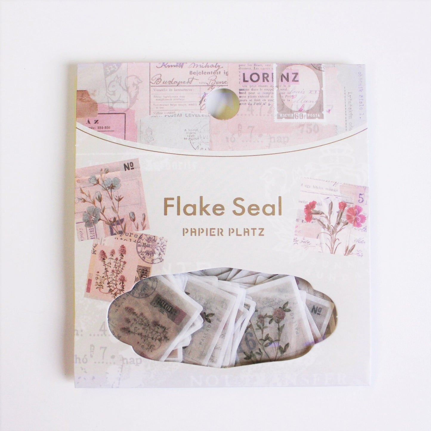 Square stickers with floral designs