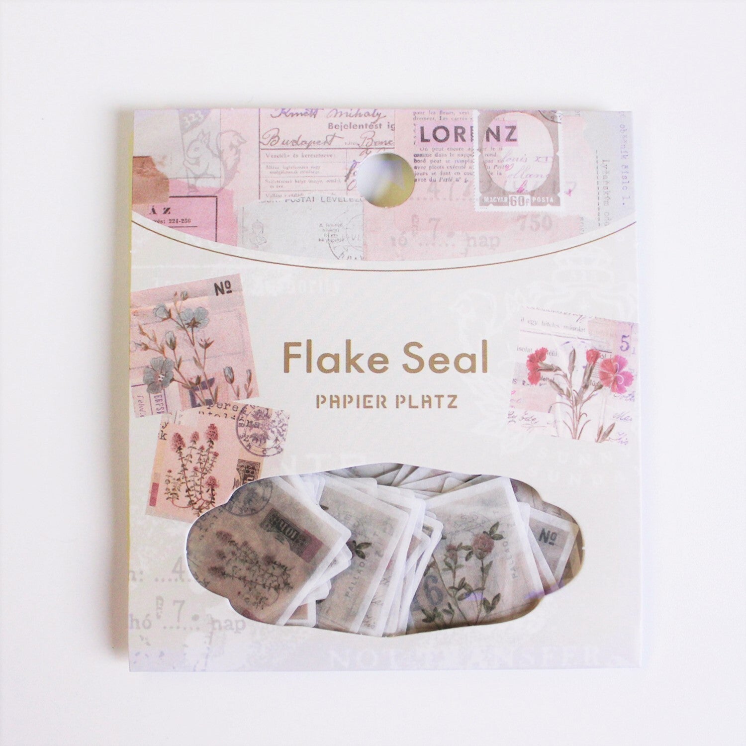 Square stickers with floral designs