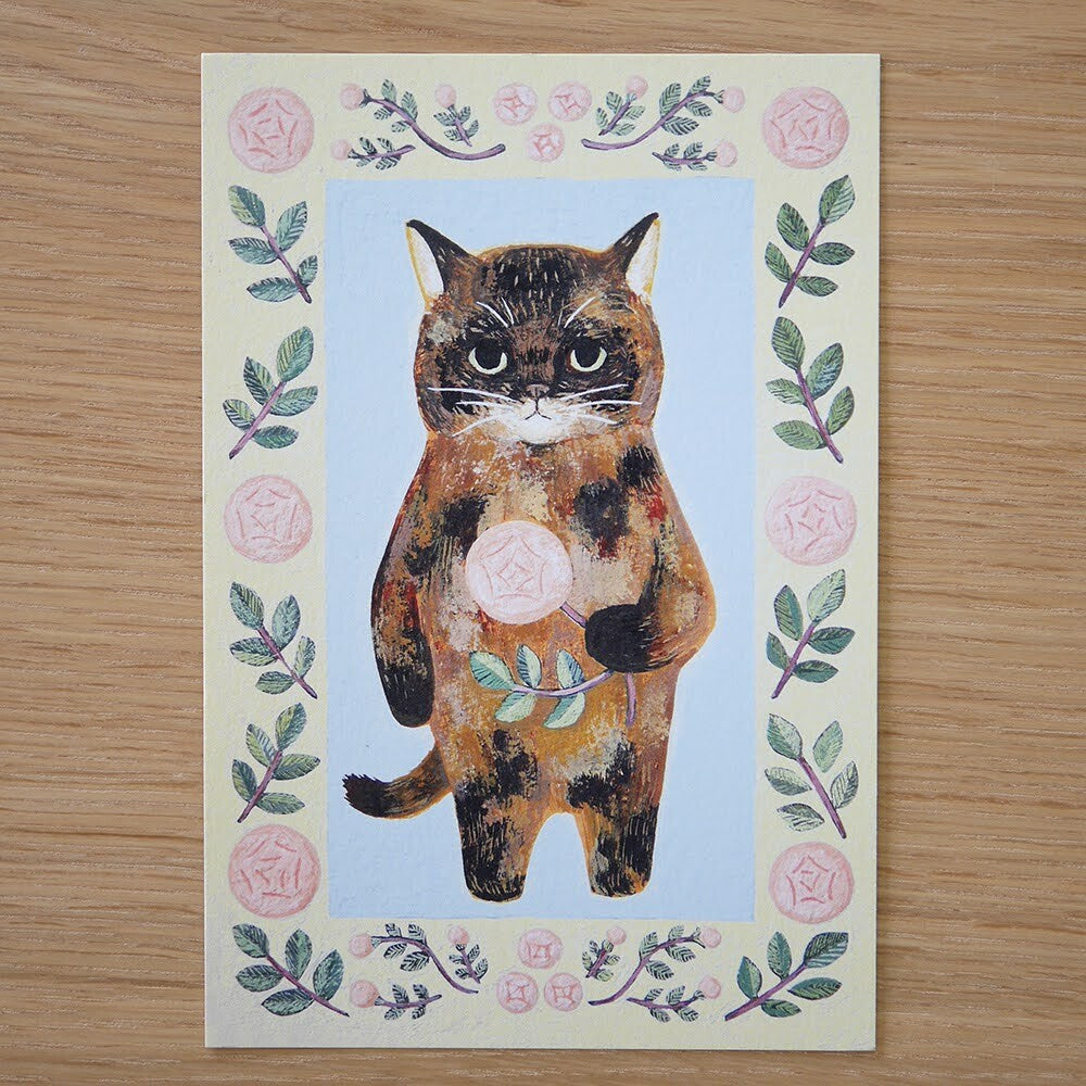 4Legs Postcard - Calico Rusty Cat