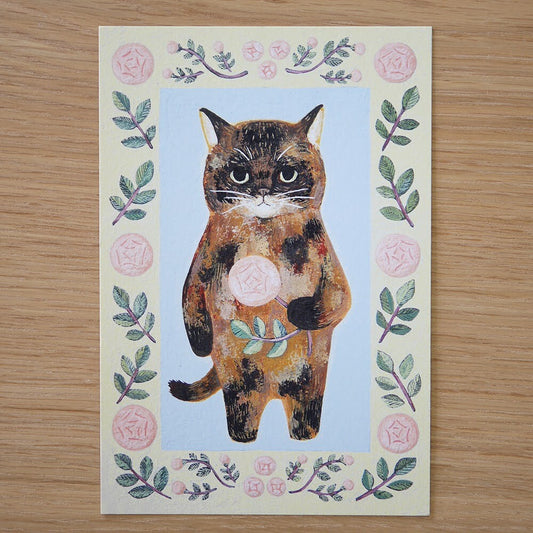 4Legs Postcard - Calico Rusty Cat