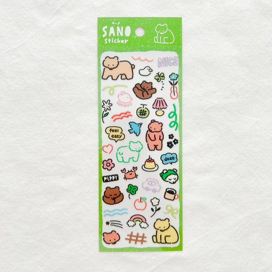 Mind Wave SANO Pukumori Stickers - Bear