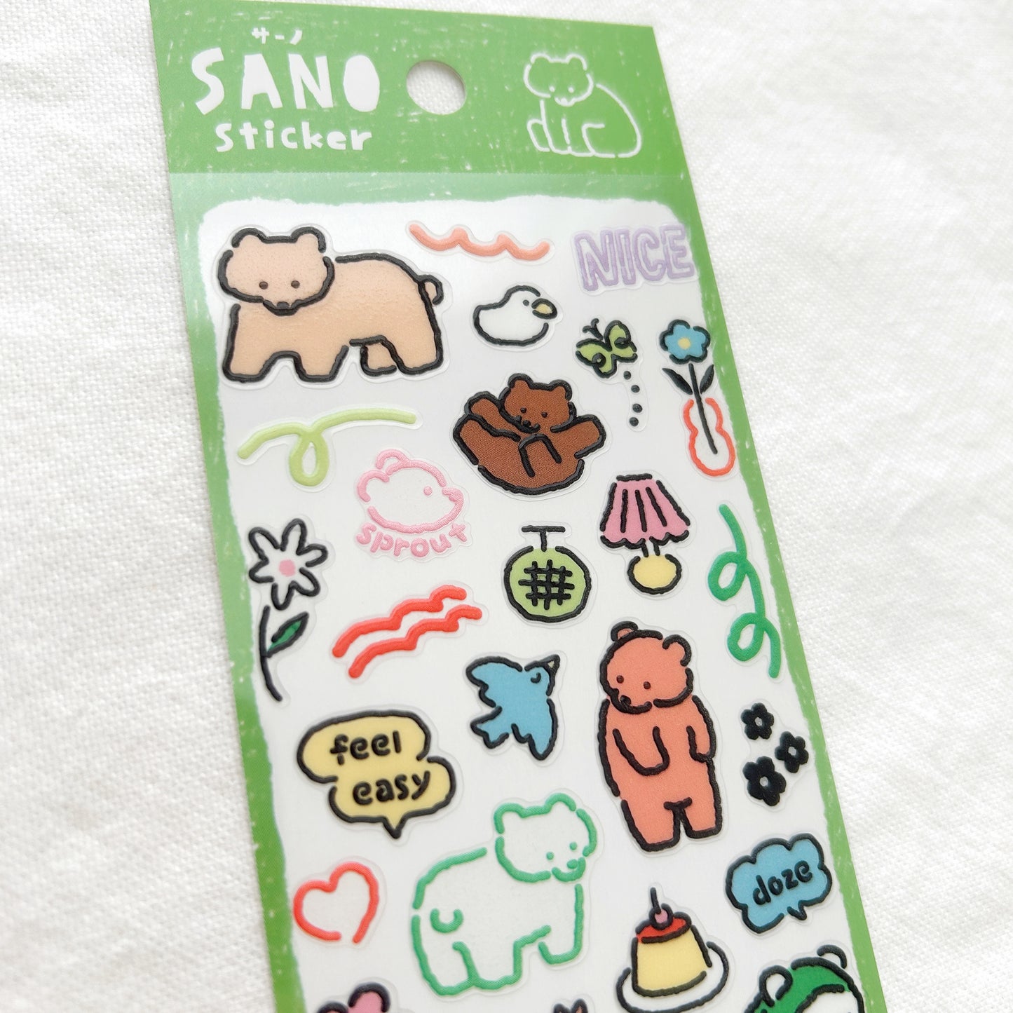Mind Wave SANO Pukumori Stickers - Bear