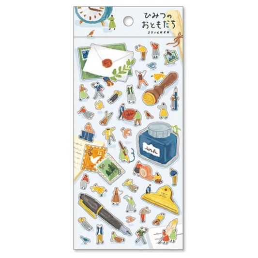 Secret Friends sticker sheets featuring fairytale illustrations of cozy scenes and favorite spots, perfect for journaling, scrapbooking, and adding a personal touch to crafts and stationery.