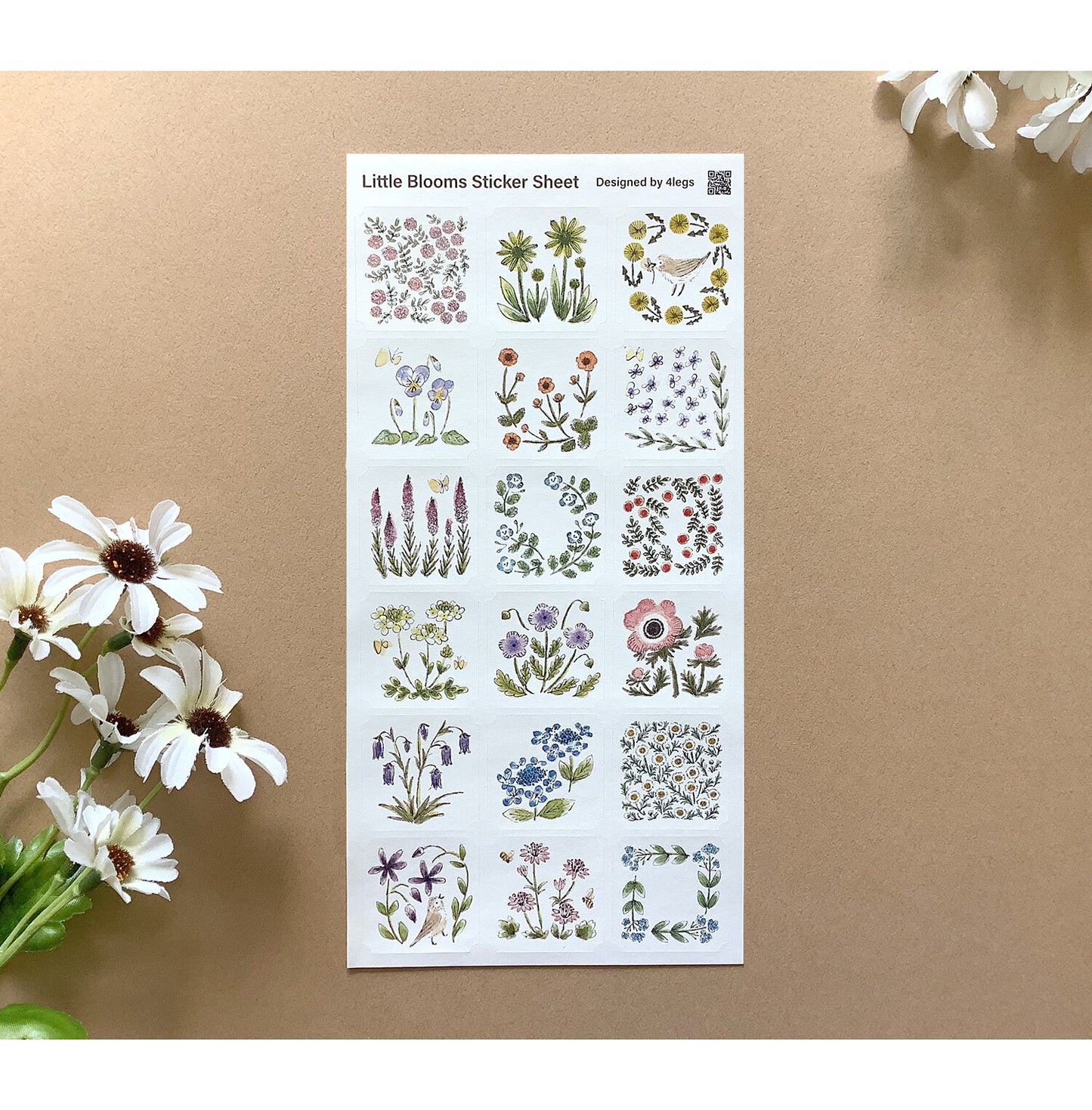4Legs Sticker Sheet - Small Plants and Flowers