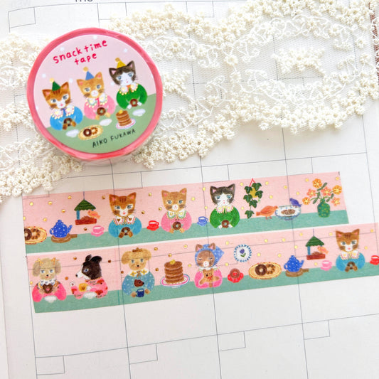 Cozyca - Aiko Fukawa Gold Foil Stamped Washi Tape Snack Time