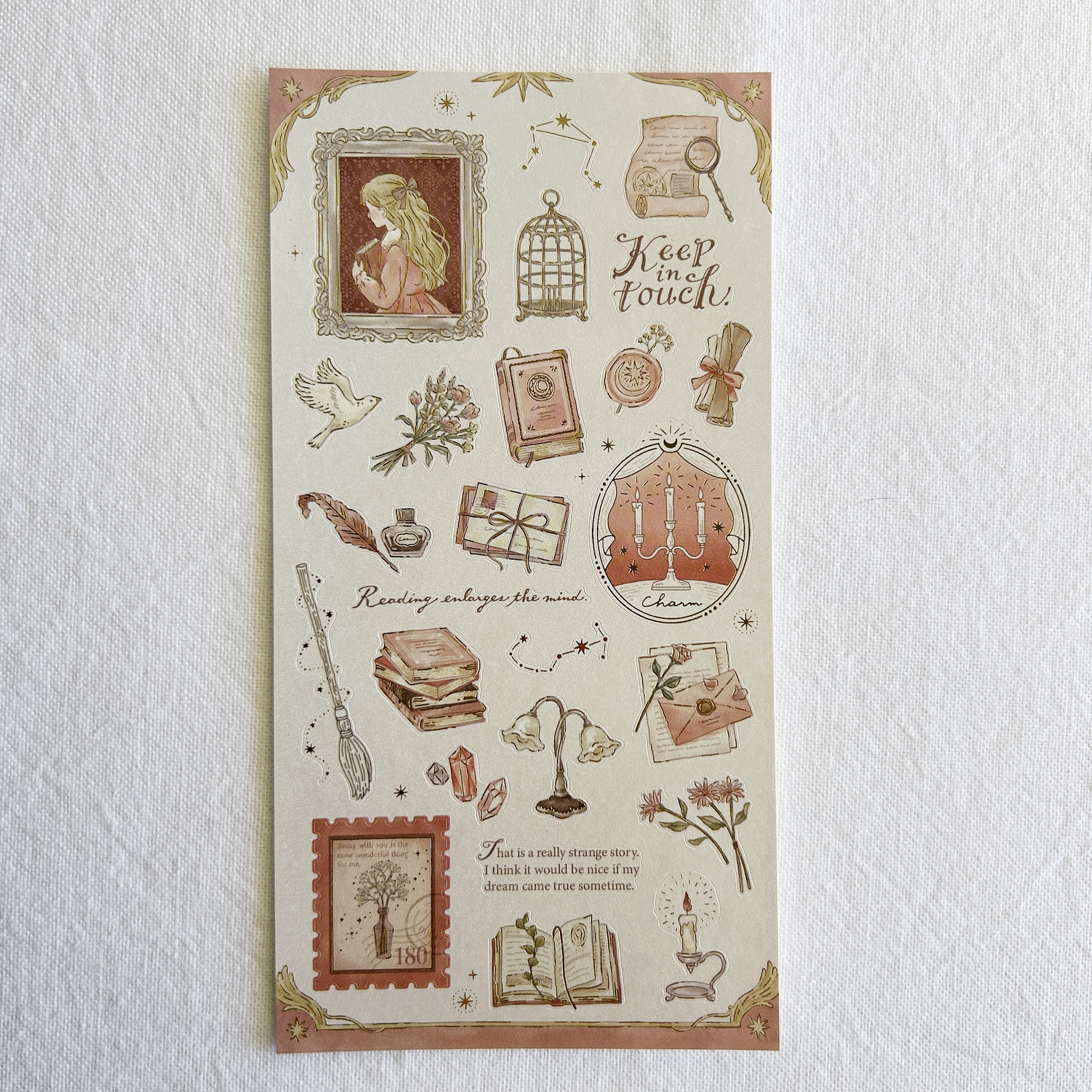 Mind Wave Choupinet - Sophia sticker sheet. Perfect for adding a graceful and nostalgic touch to journals, scrapbooks, or handwritten notes.