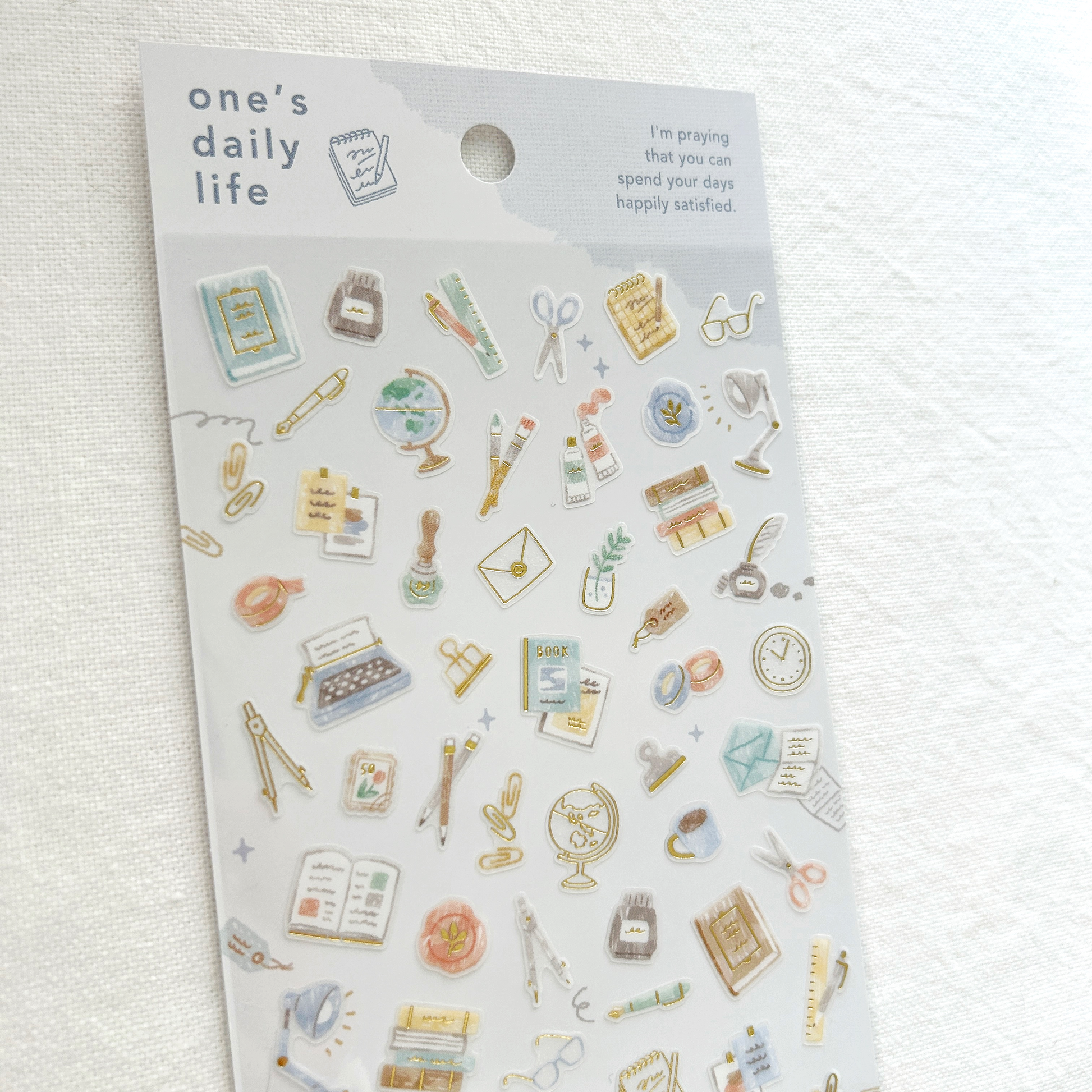 Mind Wave One's Daily Life Gold Foil Sticker – Stationery.  Perfect for journaling, scrapbooking, bullet journal, and creative craft projects.